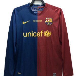 Barcelona Home Champion League 2008 09 Full Sleeve Retro Jersey