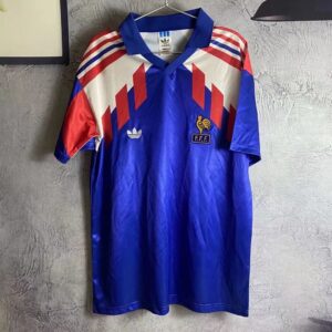 France Home 1990 92 Retro Jersey