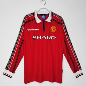 Manchester United Home Full Sleeve Champions League 1998 99 Retro Jersey